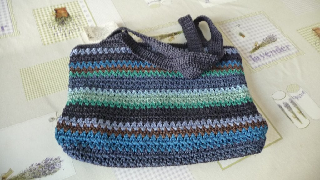 The Sak of hand-crocheted vegan handbags, Ophalen of Verzenden, Nieuw, Blauw, Handtas