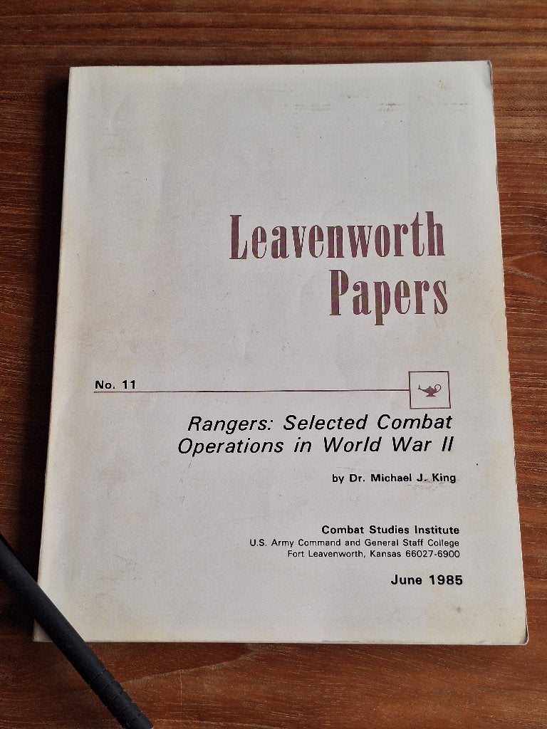Leavenworth Papers No. 11: Rangers WOII, Dr. Michael J. King, Ophalen of Verzenden, Landmacht, Tweede Wereldoorlog