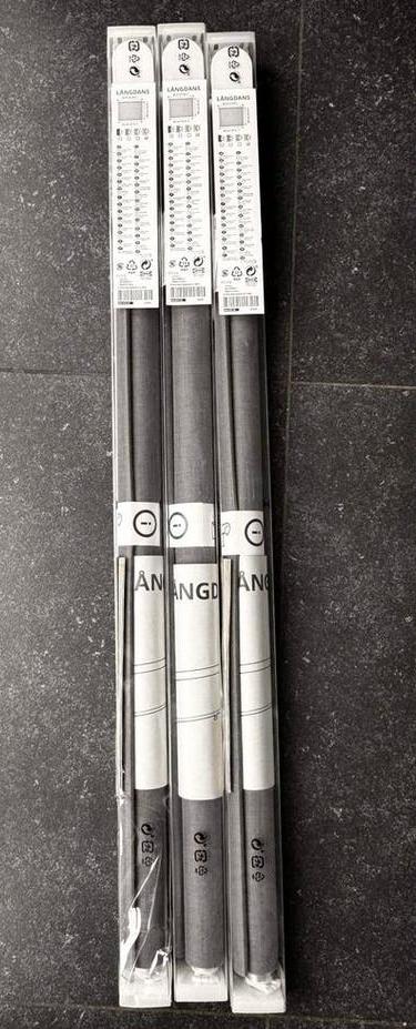 IKEA LÅNGDANS rolgordijn 80x195 cm, grijs 3 stuks, Huis en Inrichting, Stoffering | Gordijnen en Lamellen, Nieuw, Grijs, 150 tot 200 cm