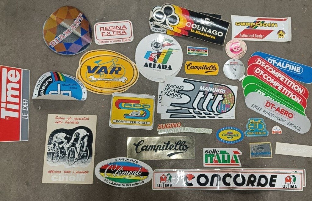 NOS race stickers Cinelli Campagnolo Record Shimano Merckx, Fietsen en Brommers, Fietsen | Oldtimers, Ophalen of Verzenden