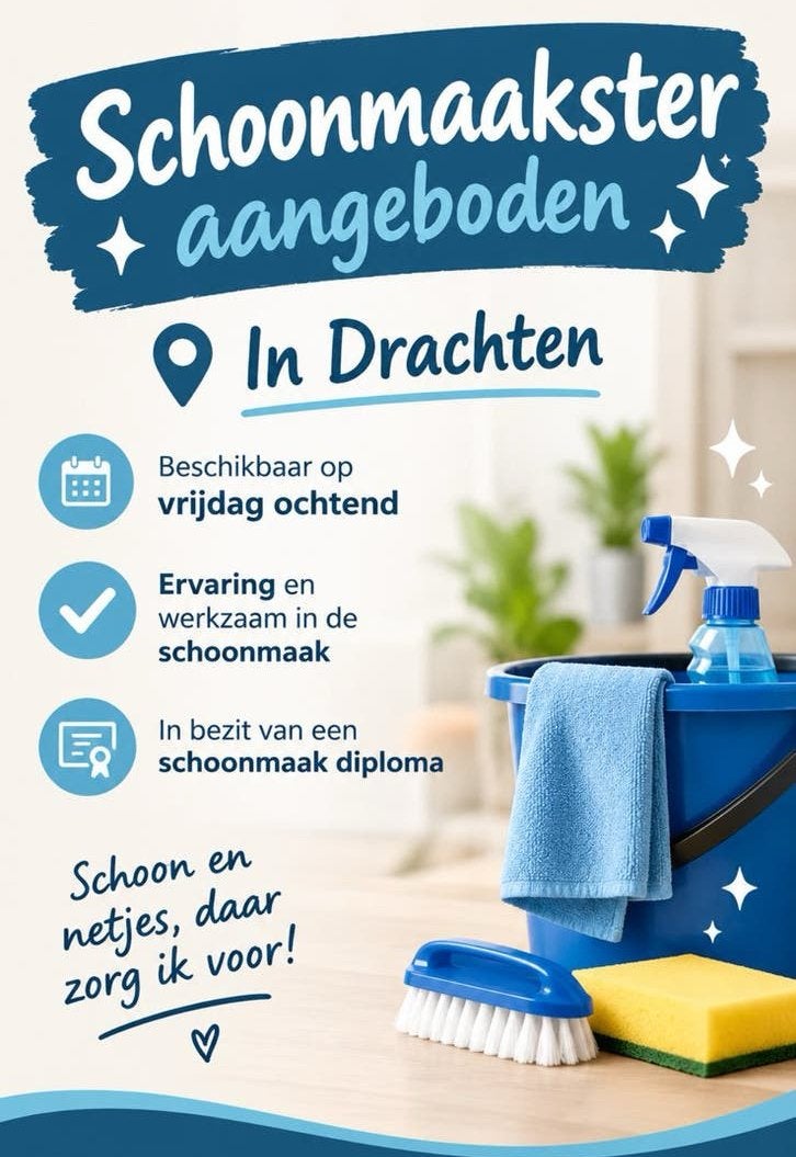 Schoonmaakster aangeboden!, Vacatures, Vanaf 10 jaar, Overige vormen