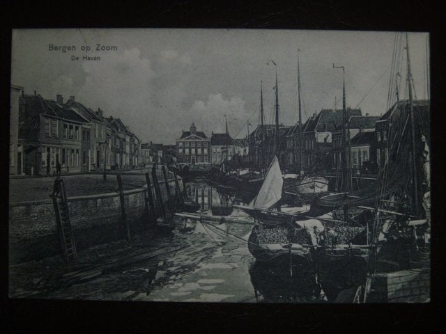 Ansichtkaart Bergen op Zoom. Haven. 1908, Verzamelen, Ansichtkaarten | Nederland, Ophalen of Verzenden, Voor 1920, Gelopen, Noord-Brabant