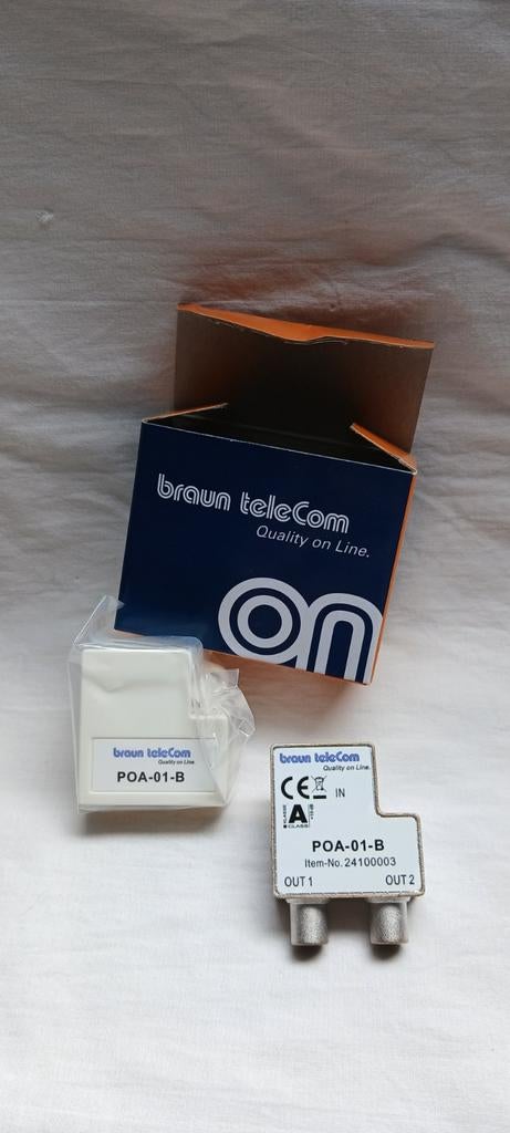 Braun Telecom POA-01-B Coaxiale Kabel Splitter, Ophalen of Verzenden, Nieuw, Minder dan 2 meter, Coaxiale kabel