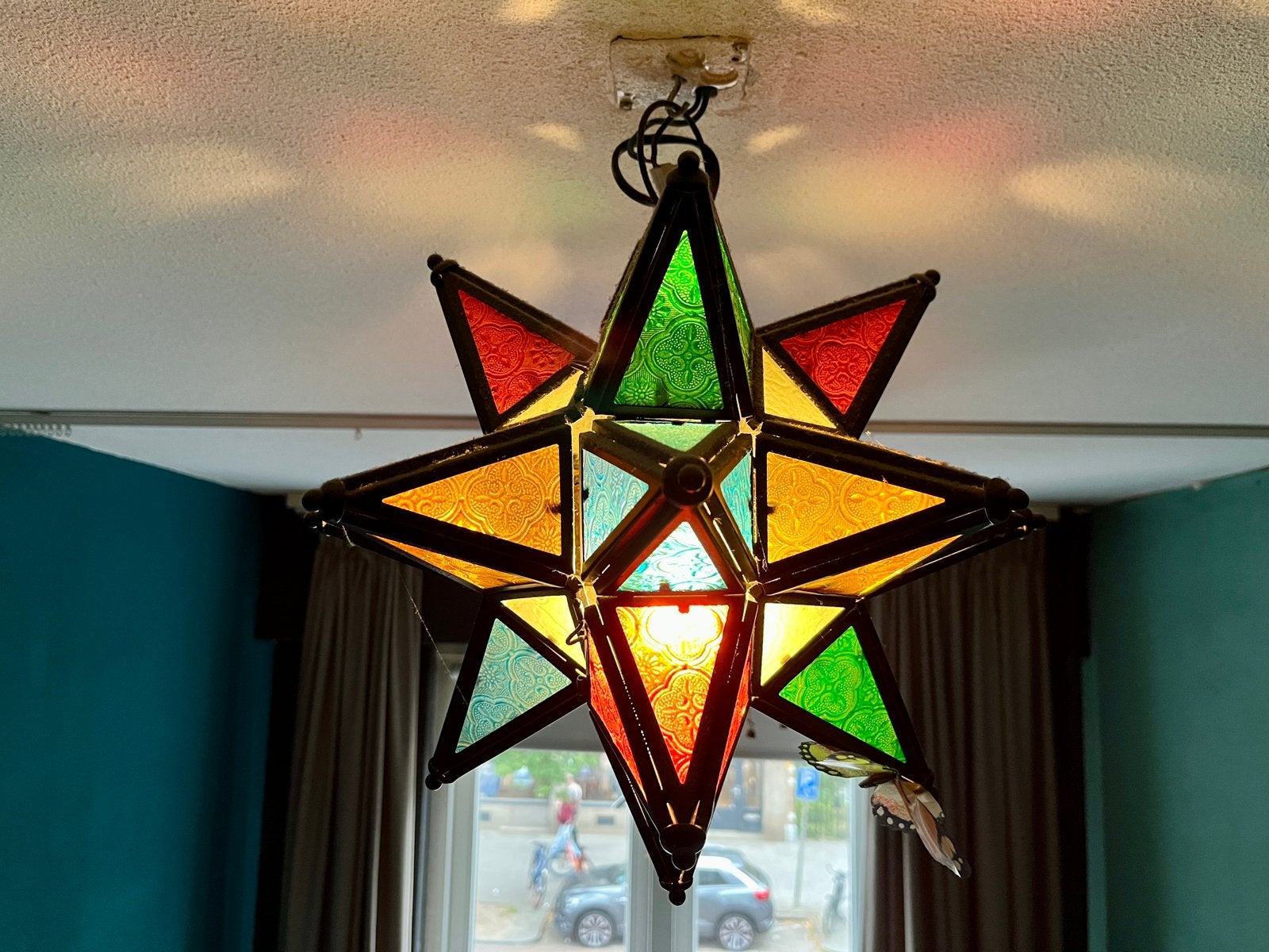 Arabische glazen hanglamp tafellamp ster, Ophalen of Verzenden, Zo goed als nieuw