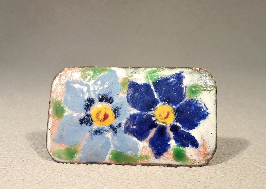 Emaille Broche Rolf Neyman., Verzenden, Overige materialen, Broche