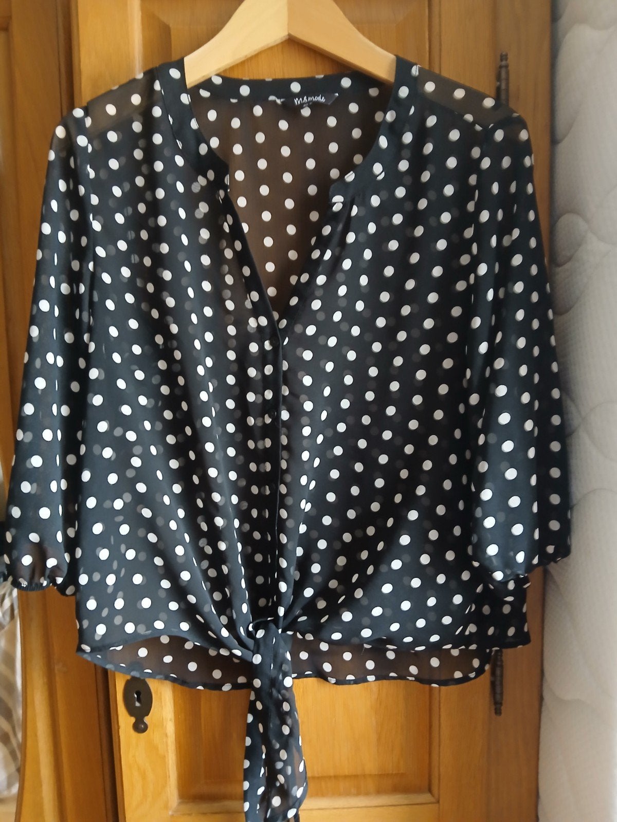 Mooie zwarte rop met dots in maat 46., Ophalen, Zwart, Maat 46/48 (XL) of groter, Zo goed als nieuw