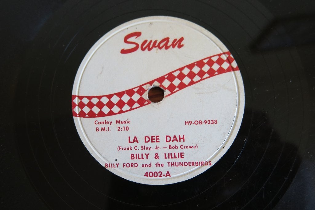 Billy And Lillie La Dee Dah 78rpm 78 toeren wurlitzer 1958, Gebruikt, 10 inch, Pop, Ophalen of Verzenden