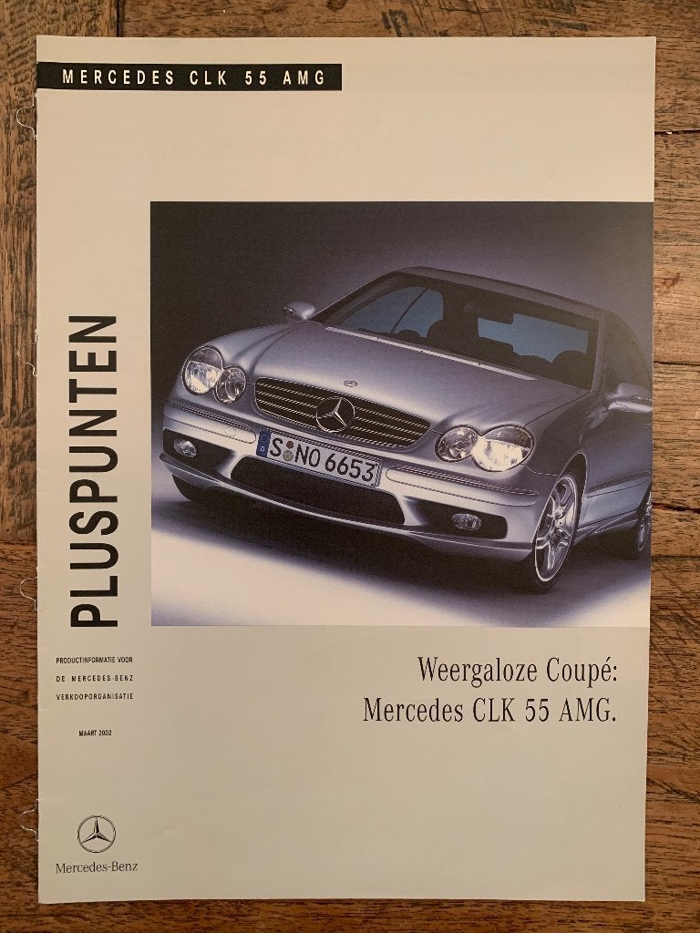 Productinformatiebrochure Mercedes-Benz CLK 55 AMG C209 2002, Boeken, Auto's | Folders en Tijdschriften, Nieuw, Mercedes, Ophalen of Verzenden