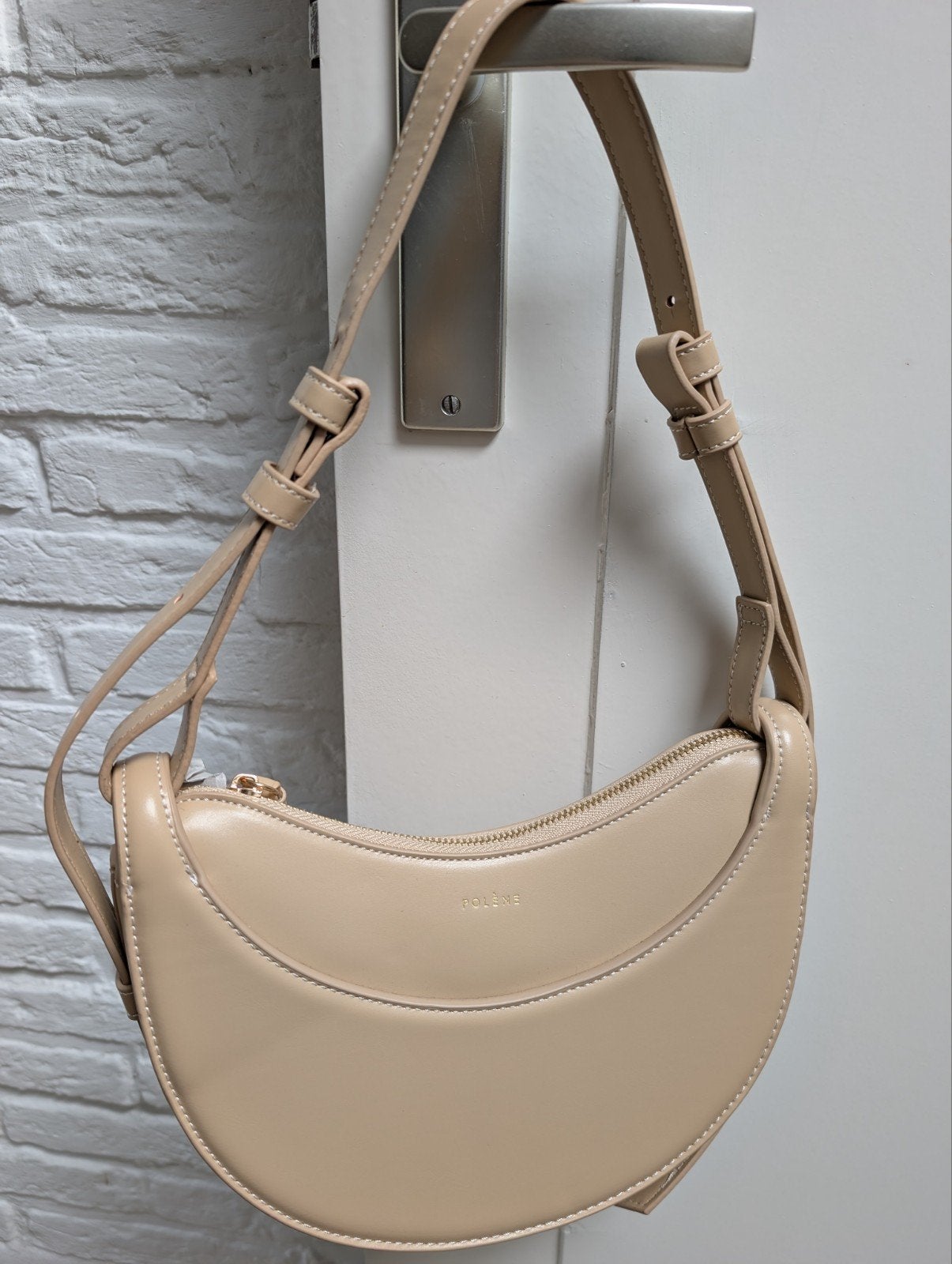 Polene Numero Dix, Ophalen of Verzenden, Zo goed als nieuw, Beige, Schoudertasje