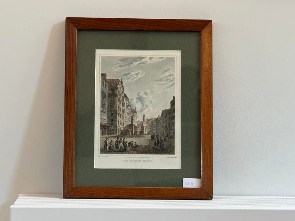 NR: 8 Erts/gravure "The Graben, Vienna", Antiek en Kunst, Ophalen