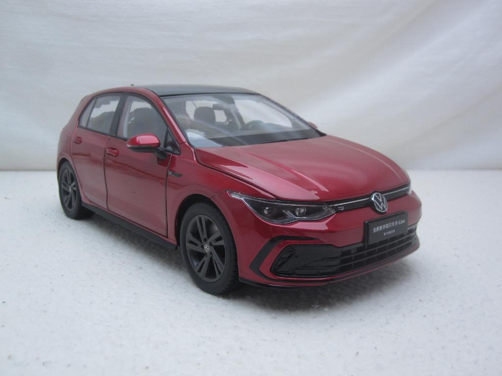 Volkswagen Golf 8 R-Line 2020 rood metallic 1:18 Paudi, Ophalen of Verzenden, Nieuw, Auto, Overige merken