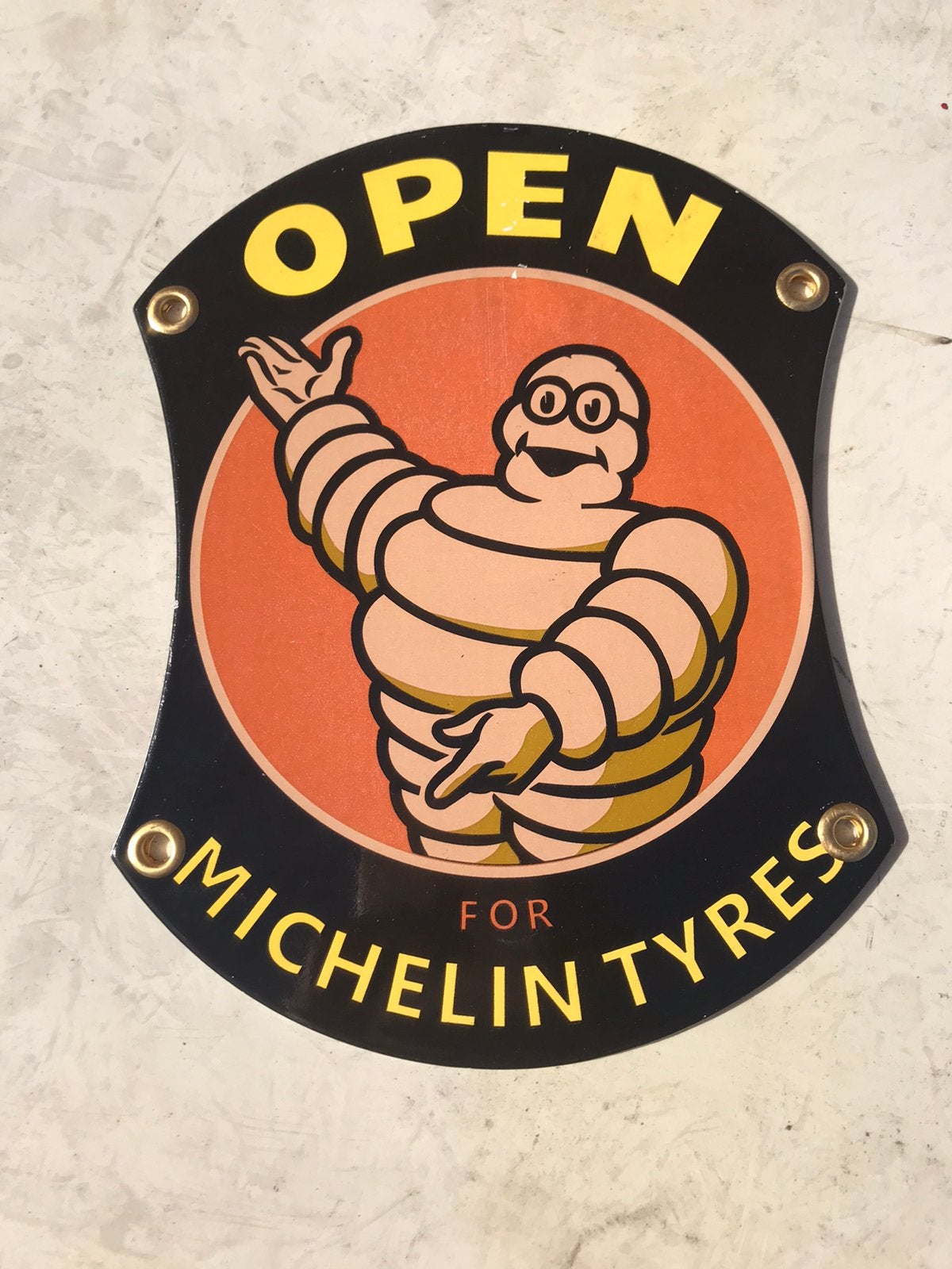 MICHELIN emaille reclamebord, Verzamelen, Ophalen of Verzenden, Zo goed als nieuw, Reclamebord