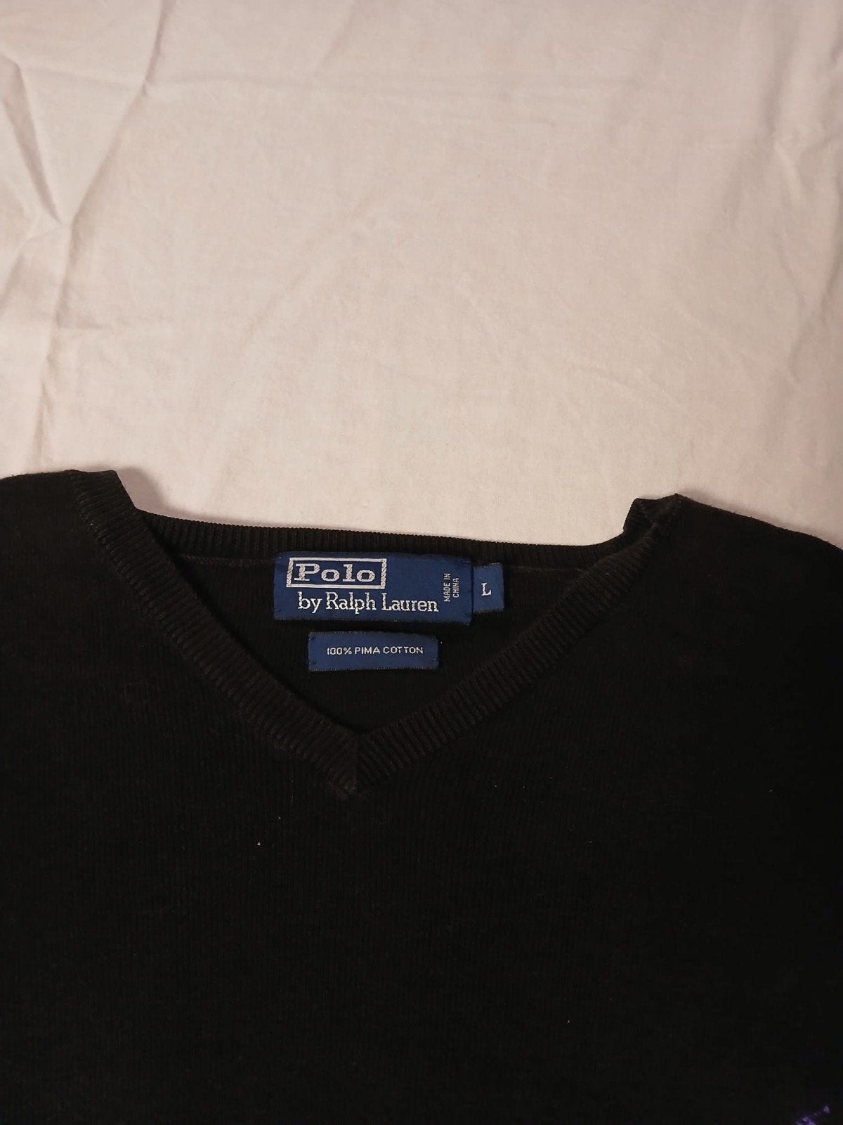 Ralph Lauren Polo trui - Zwart met paars logo, Maat 52/54 (L), Zwart, Ralph Lauren, Ophalen of Verzenden