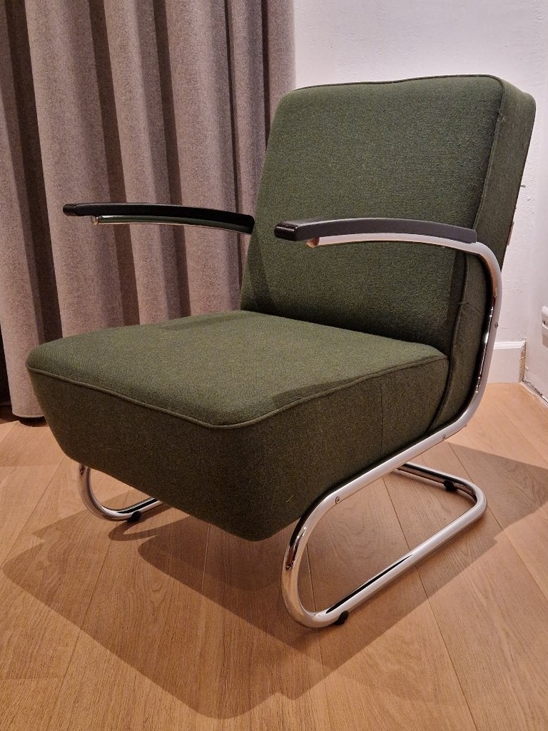 Retro "De Machinekamer" fauteuil, Ophalen, Gebruikt, 75 tot 100 cm, Stof