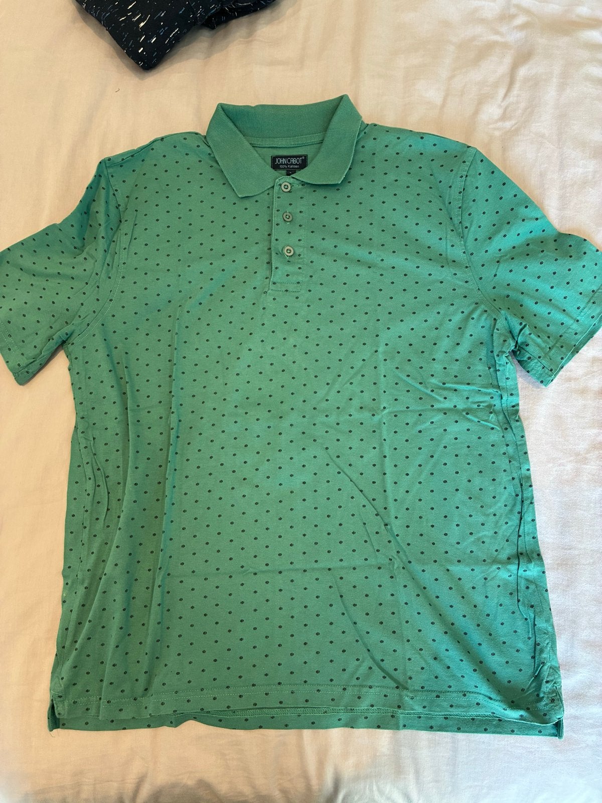 John Cabot Polo Shirt Groen met Stippen Maat L, Kleding | Heren, Ophalen of Verzenden, Gedragen, Maat 52/54 (L), Groen