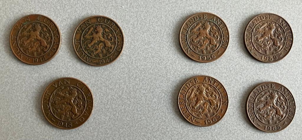 complete serie 2,5 cent Curaçao en Nederlandse Antillen, Postzegels en Munten, Ophalen, Koningin Wilhelmina, Overige waardes, Setje