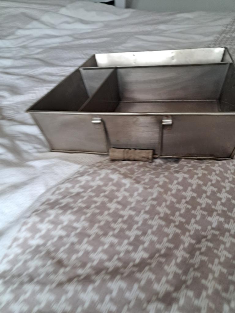 Vierkante zilverkleurige bak riviera maison, Huis en Inrichting, Ophalen of Verzenden, 50 tot 100 cm, Minder dan 50 cm, Minder dan 50 cm