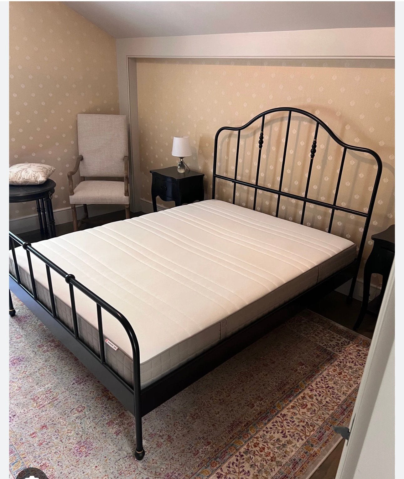 Ikea Sagstua bed 140/200, Ophalen, Zwart, Tweepersoons, 140 cm