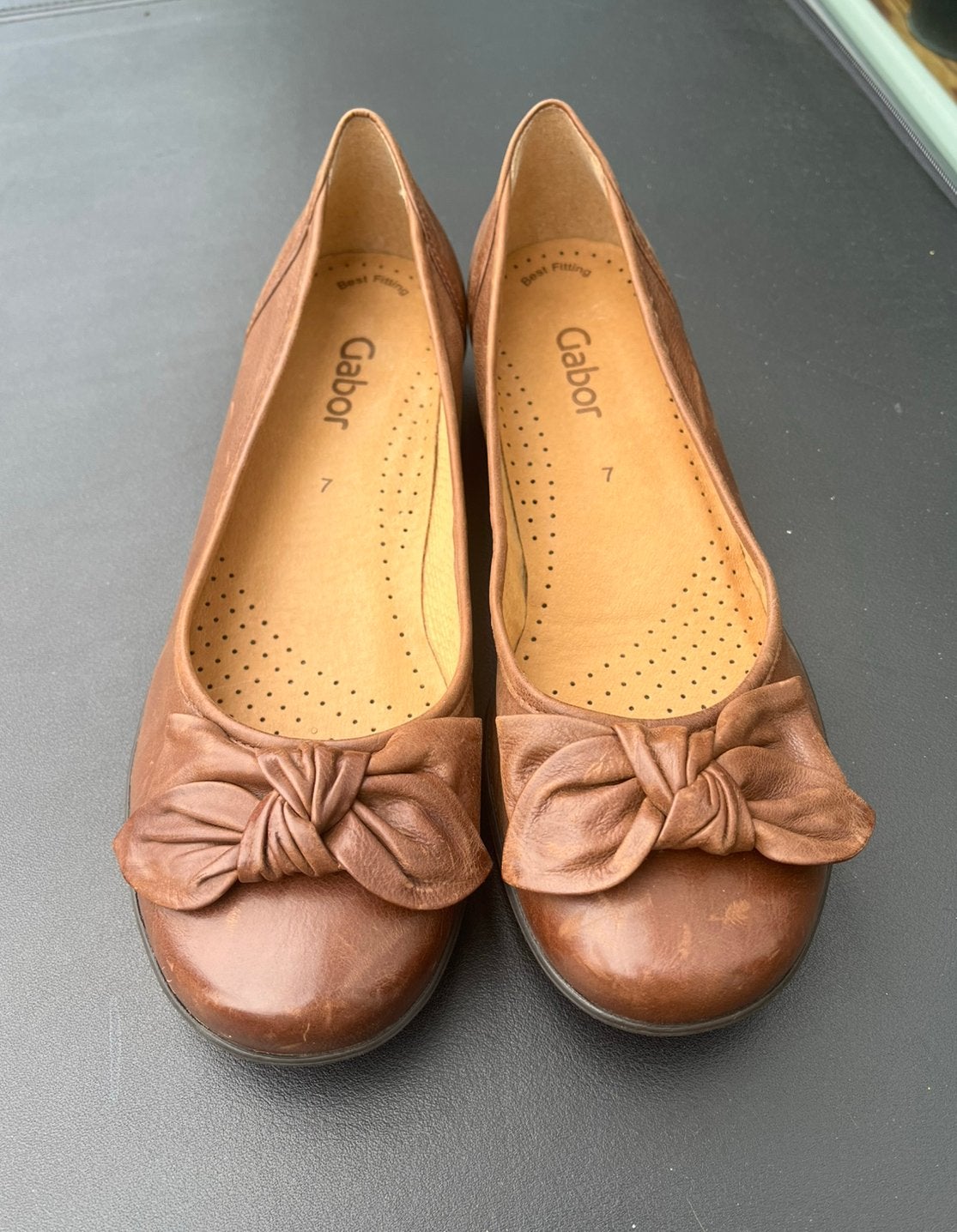 Bruine ballerina's van Gabor maat 7. NIEUW, Bruin, Nieuw, Ballerina's, Ophalen of Verzenden