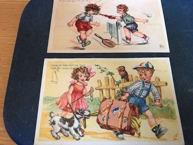 kinderkaarten, Verzamelen, Ophalen of Verzenden, Voor 1920, Gelopen, Sterren en Beroemdheden