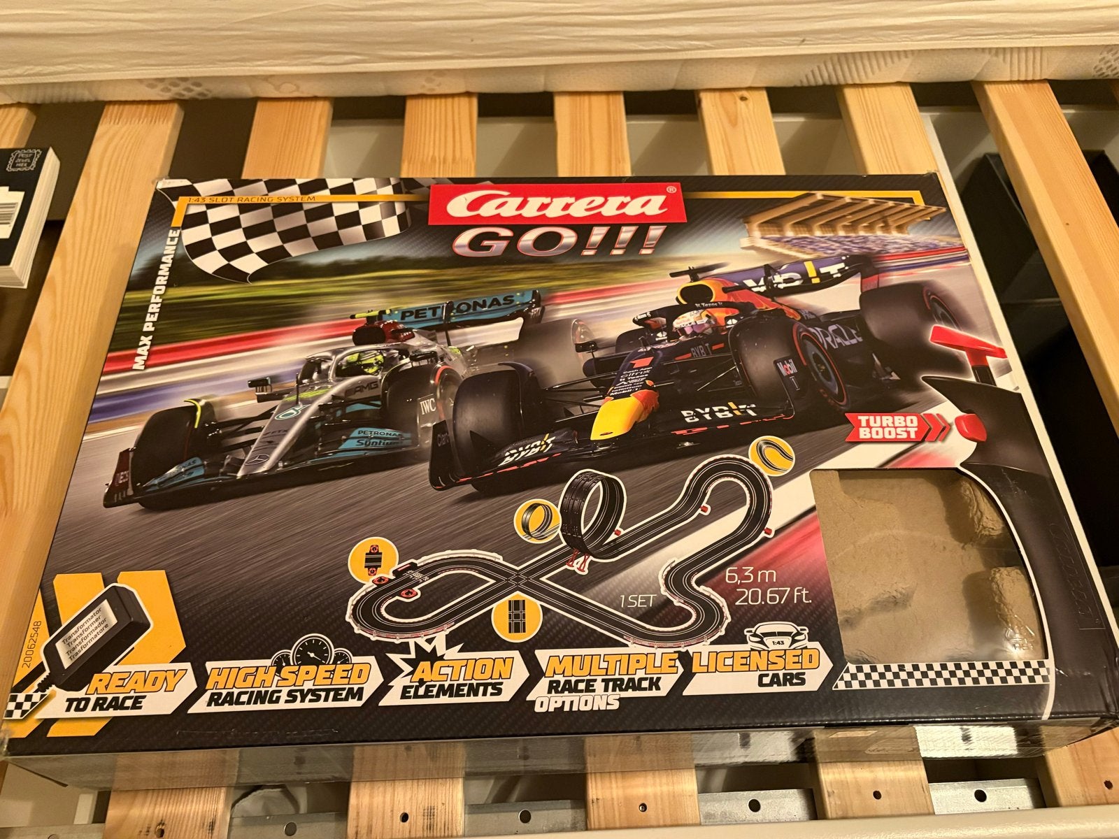 Carrera GO!!! Racebaan Max Verstappen vs Lewis Hamilton, Kinderen en Baby's, Ophalen, Racebaan, Carrera, Zo goed als nieuw