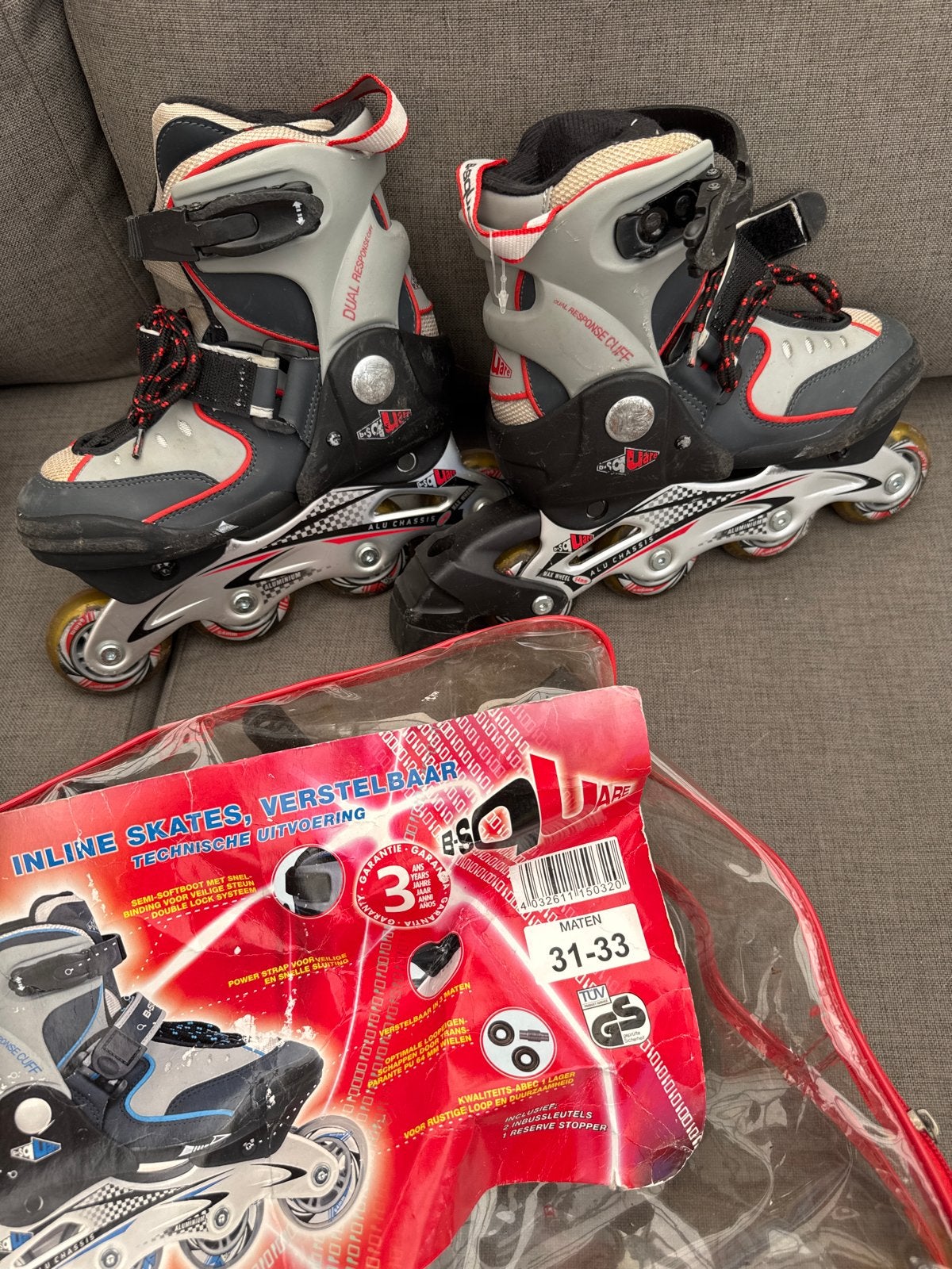 Verstelbare inline skates met tas - Maat 31-33, Ophalen, Verstelbaar, Gebruikt, Kinderen