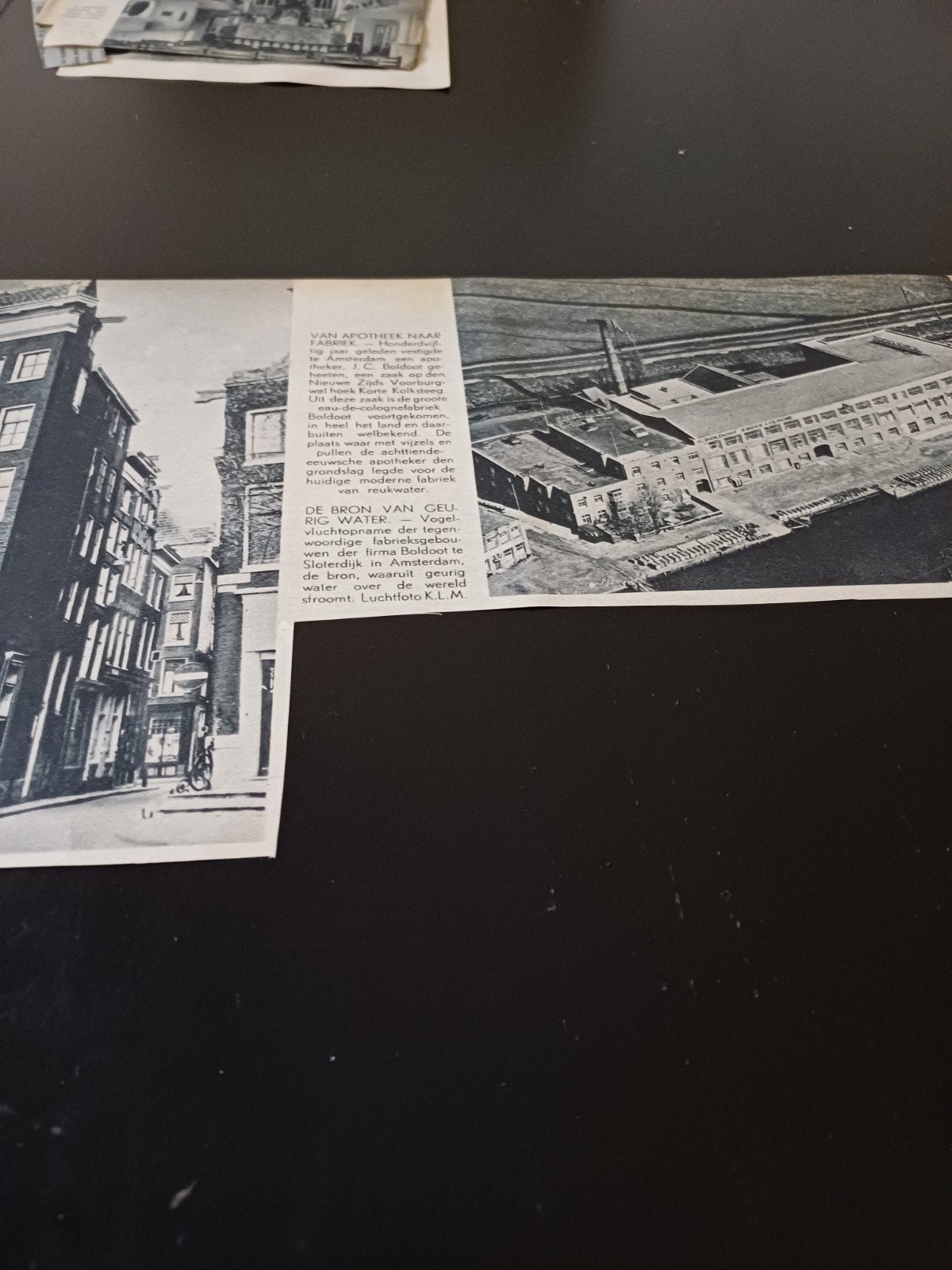 knipsel fabriek J.C. Boldoot Amsterdam eau de cologne 1939, Ophalen of Verzenden, Gebruikt