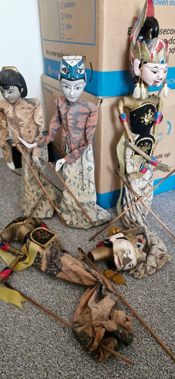 4 Wayang poppen, Ophalen of Verzenden