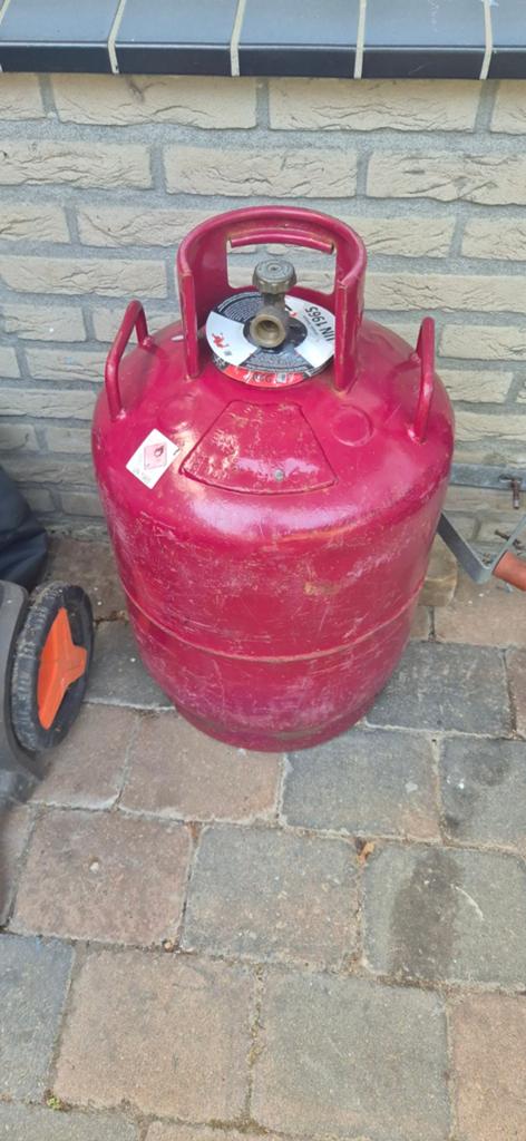 Te koop 2 × gasfles 21 kg 1 keer vol wn 1keer kwart vol, Ophalen of Verzenden, Gebruikt
