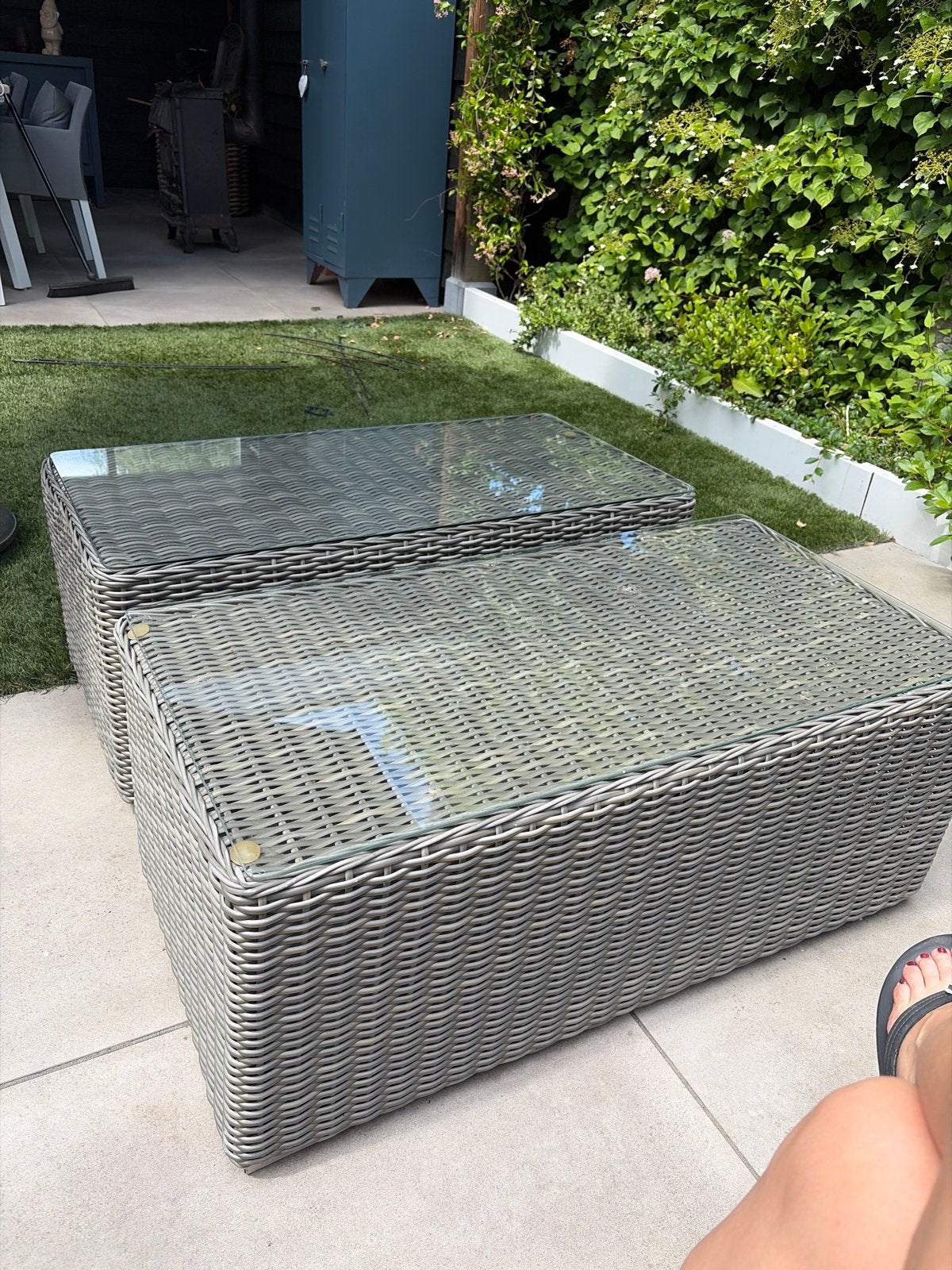 Salontafel buiten - prima staat, Ophalen, Zo goed als nieuw, Rechthoekig, Wicker