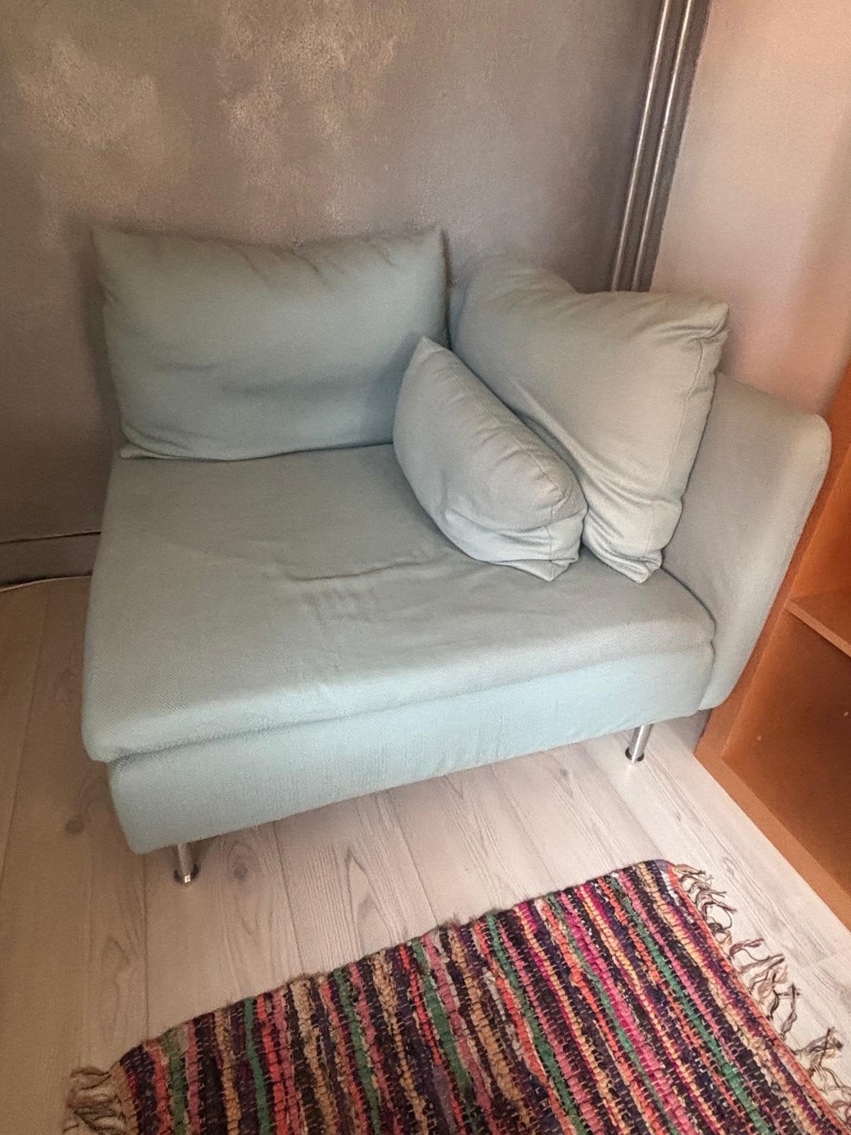 Comfortabele chaise longue - lichtblauw, Ophalen, Modern, Comfortabel, Gebruikt, Eenpersoons