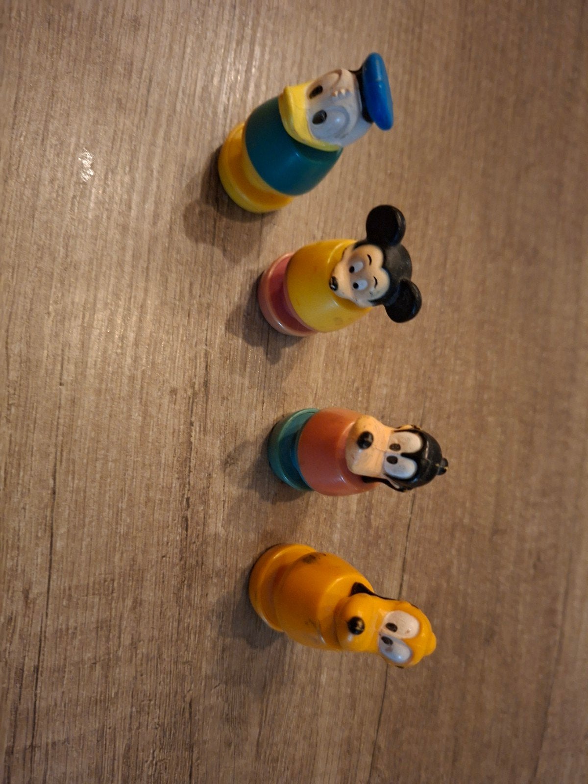 Vintage Disney Stapelpoppetjes - Mickey, Donald, Goofy, Ophalen of Verzenden, Gebruikt