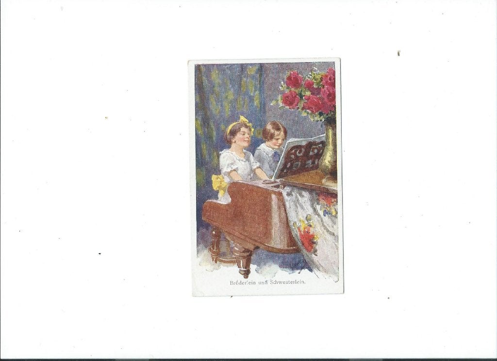 Feiertag Meisje Jongen spelen Piano, Ophalen of Verzenden, 1920 tot 1940, Ongelopen, Zuid-Holland
