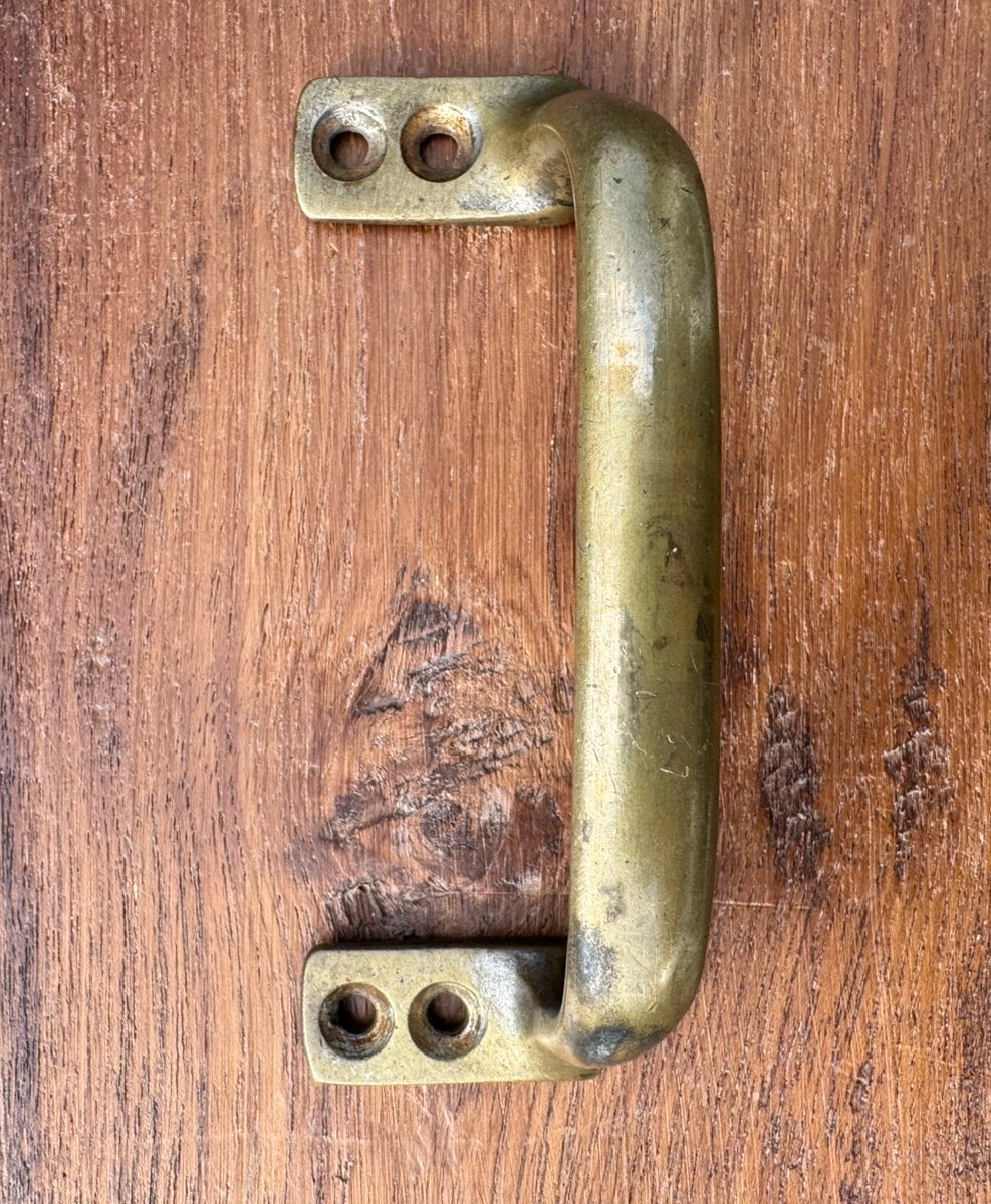 Antieke Messing Handgreep – Haags model, Ophalen of Verzenden, Gebruikt, Koper of Messing, Klink of Kruk