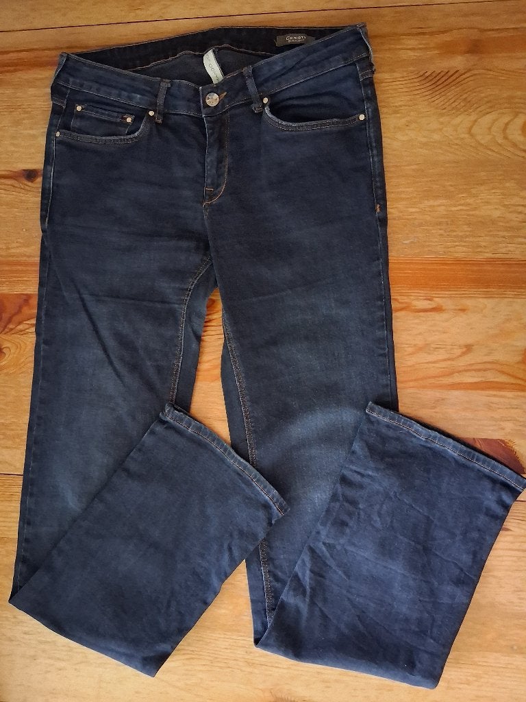 Donkerblauwe spijkerbroek Mango maat 40, Ophalen of Verzenden, Zo goed als nieuw, Blauw, W30 - W32 (confectie 38/40)