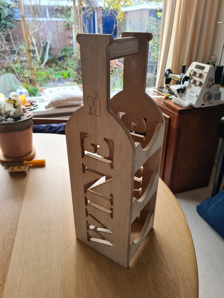 Houten wijnfles rek, Huis en Inrichting, Woonaccessoires | Wijnrekken, Ophalen of Verzenden, Hout, Minder dan 5 flessen