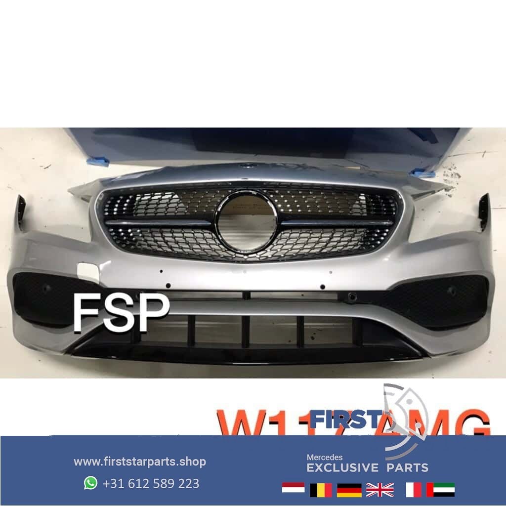 W117 CLA Facelift AMG Voorbumper compleet zilvergrijs bumper, Gebruikt, -, Voor, Ophalen of Verzenden