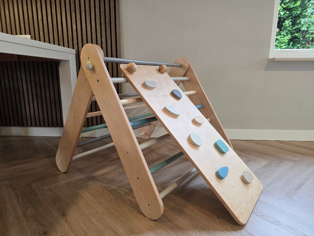 Houten klimdriehoek met omkeerbare glijbaan/klimwand, Ophalen, Zo goed als nieuw, Overige typen