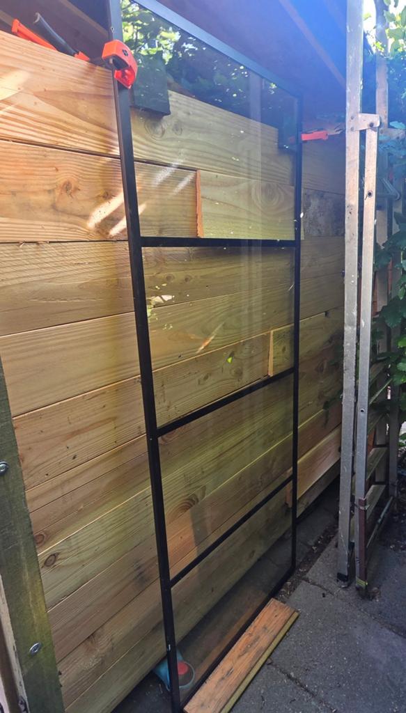 Saniclear Nero Douchecabine Zijkant 80x80 - Mat Zwart, Doe-het-zelf en Verbouw, Sanitair, Ophalen