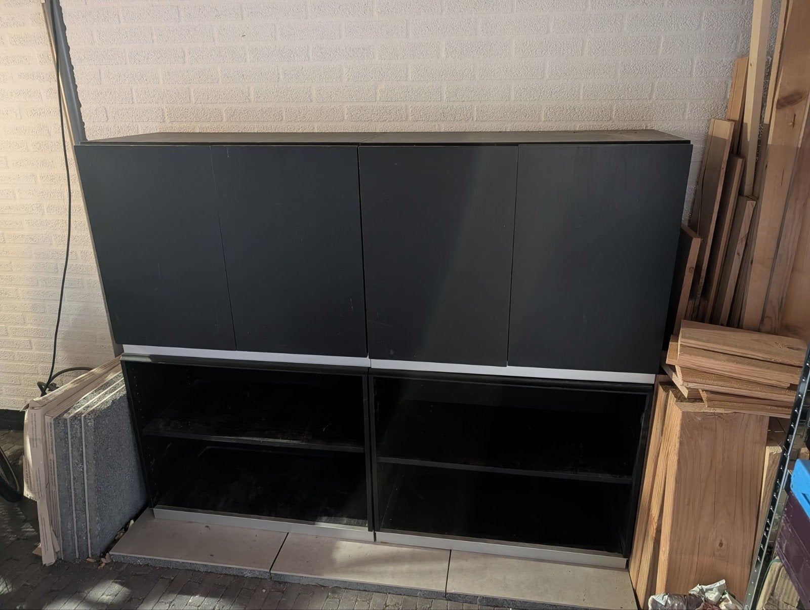 4x zwarte kast, Ophalen, Gebruikt