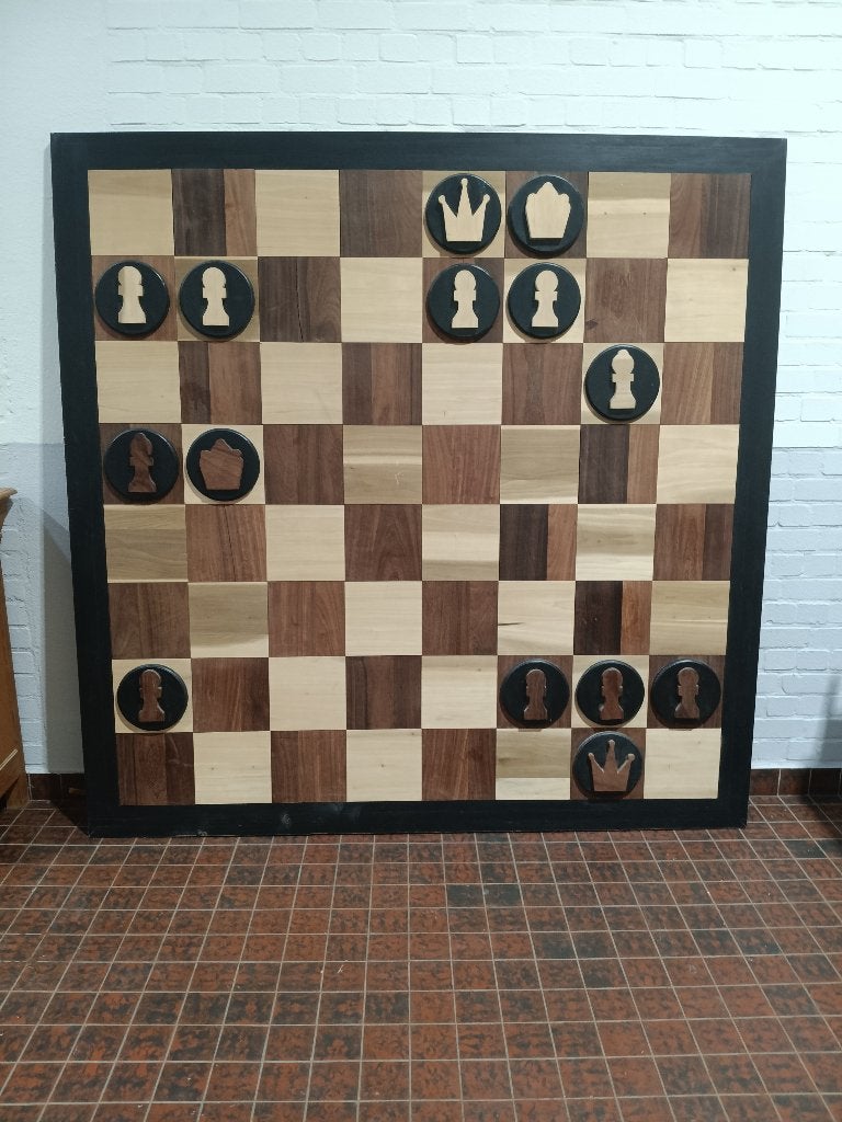 Groot schaakbord / wandpanneel, Antiek en Kunst, Curiosa en Brocante, Ophalen