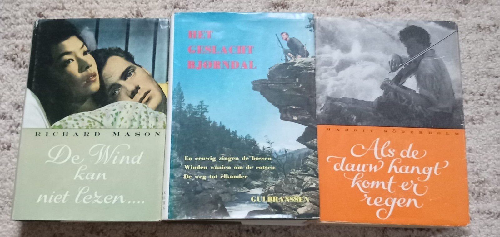 3 Vintage Boeken: Richard Mason, Gulbranssen, Kobergheim, Ophalen of Verzenden, Gelezen, Richard Mason, Trygve Gulbranssen, Margit Kobergheim