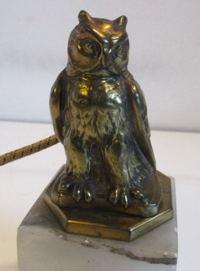 antieke bronzen sigarenaansteker uil voor op de toog, Verzenden