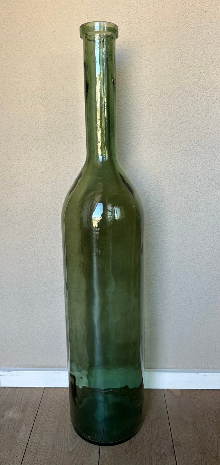 Mica Decorations fles Rioja groen D21 H100 cm, Ophalen, 100 cm, Groen, Gerecycled glas