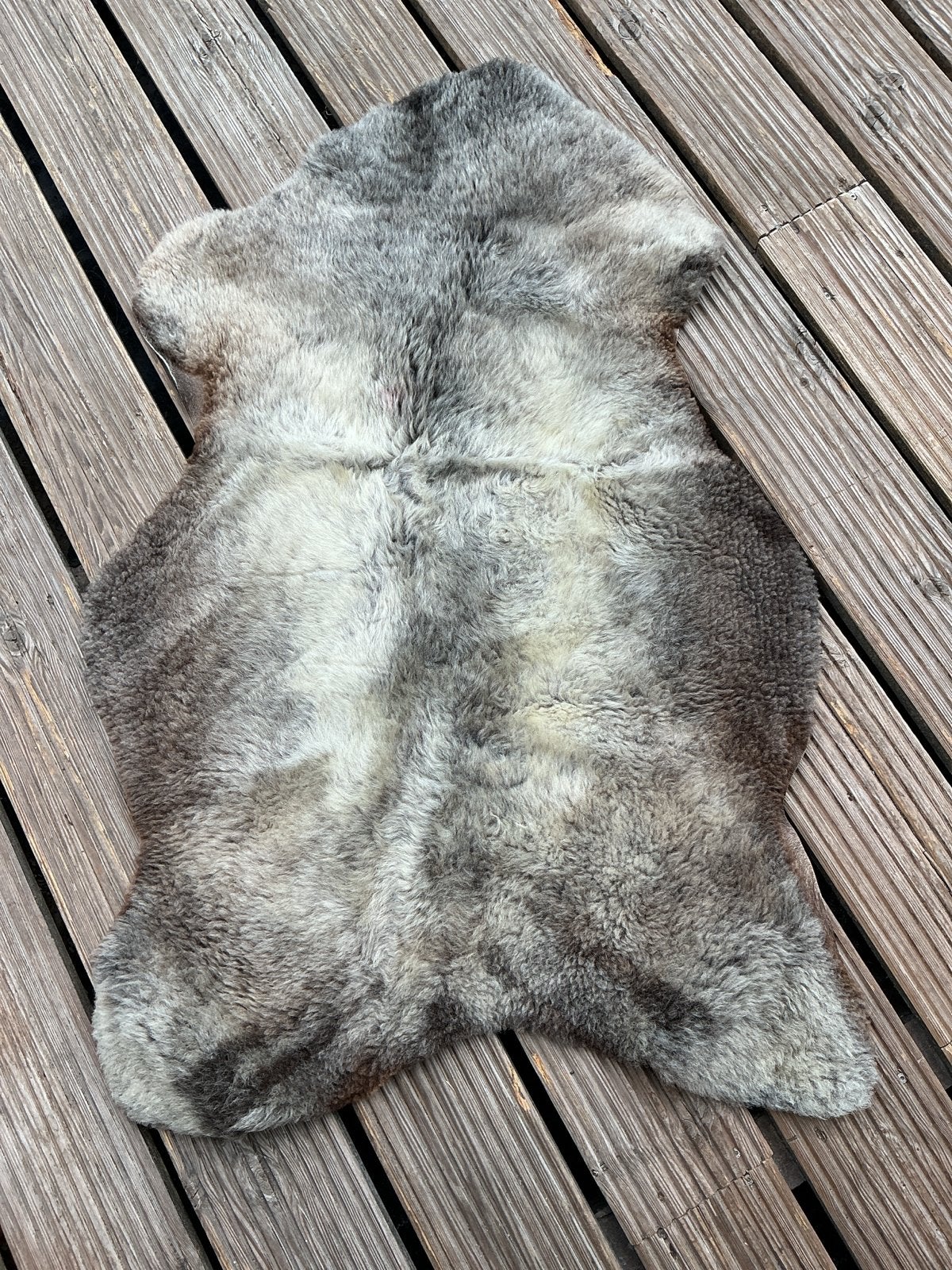 Extra groot Texels schapenvacht - Bruin/Wit/Taupe, Ophalen, Gebruikt, 100 tot 150 cm, Bruin