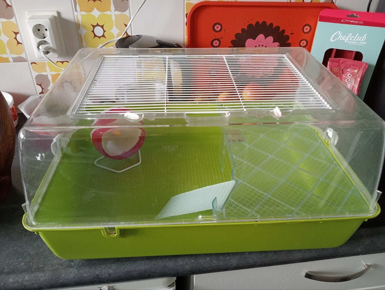 hamster kooi met stille molen, Kooi, Minder dan 75 cm, Zo goed als nieuw, Hamster