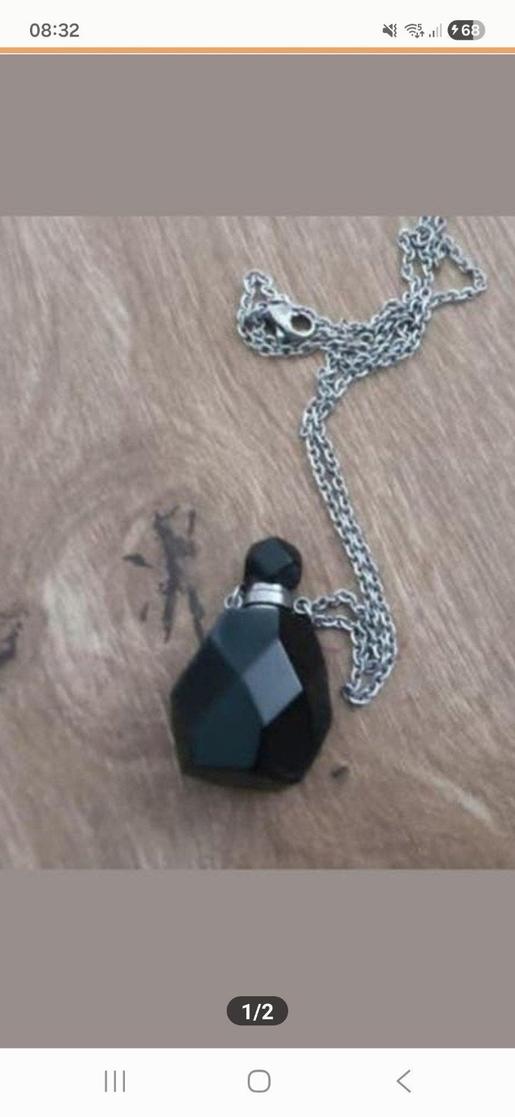 mini parfum flesje aan ketting, Ophalen of Verzenden, Zo goed als nieuw, Zwart, Overige materialen