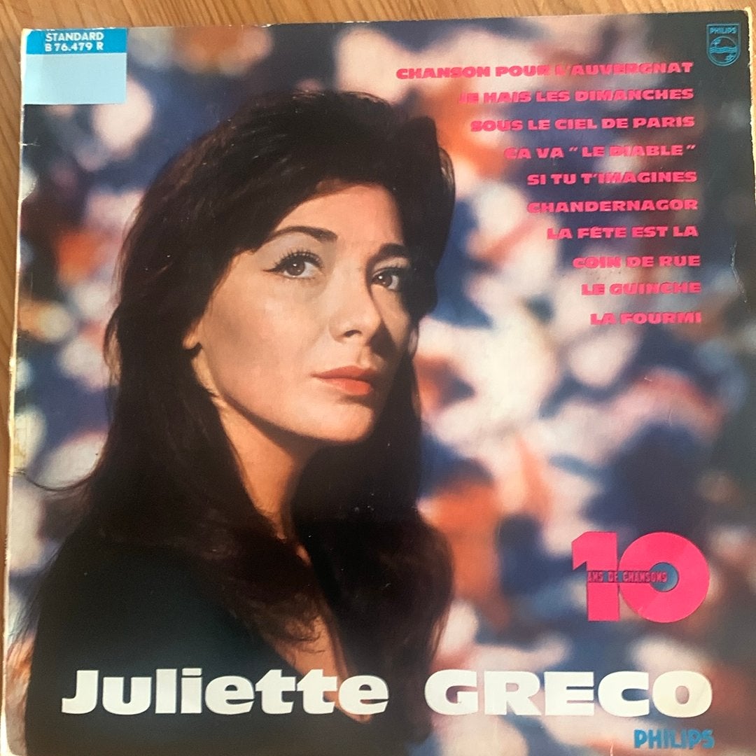 Juliette Greco “10ans de chansons”, Gebruikt, 10 inch, Ophalen of Verzenden, Overige genres