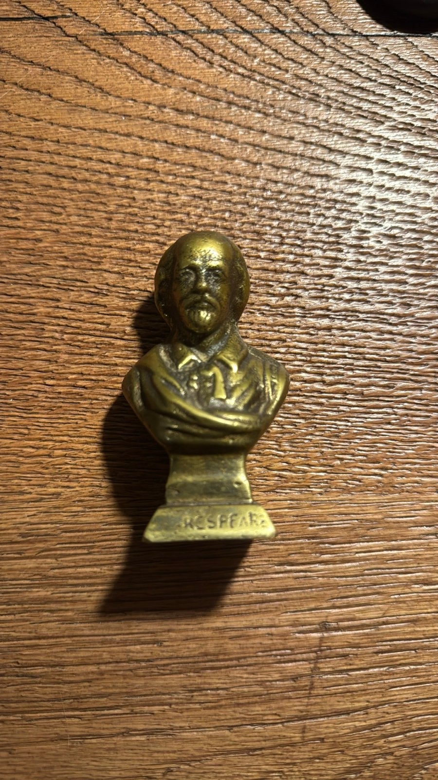 Kleine bronzen buste van William Shakespeare, Minder dan 20 cm, Buste, Ophalen of Verzenden, Brons