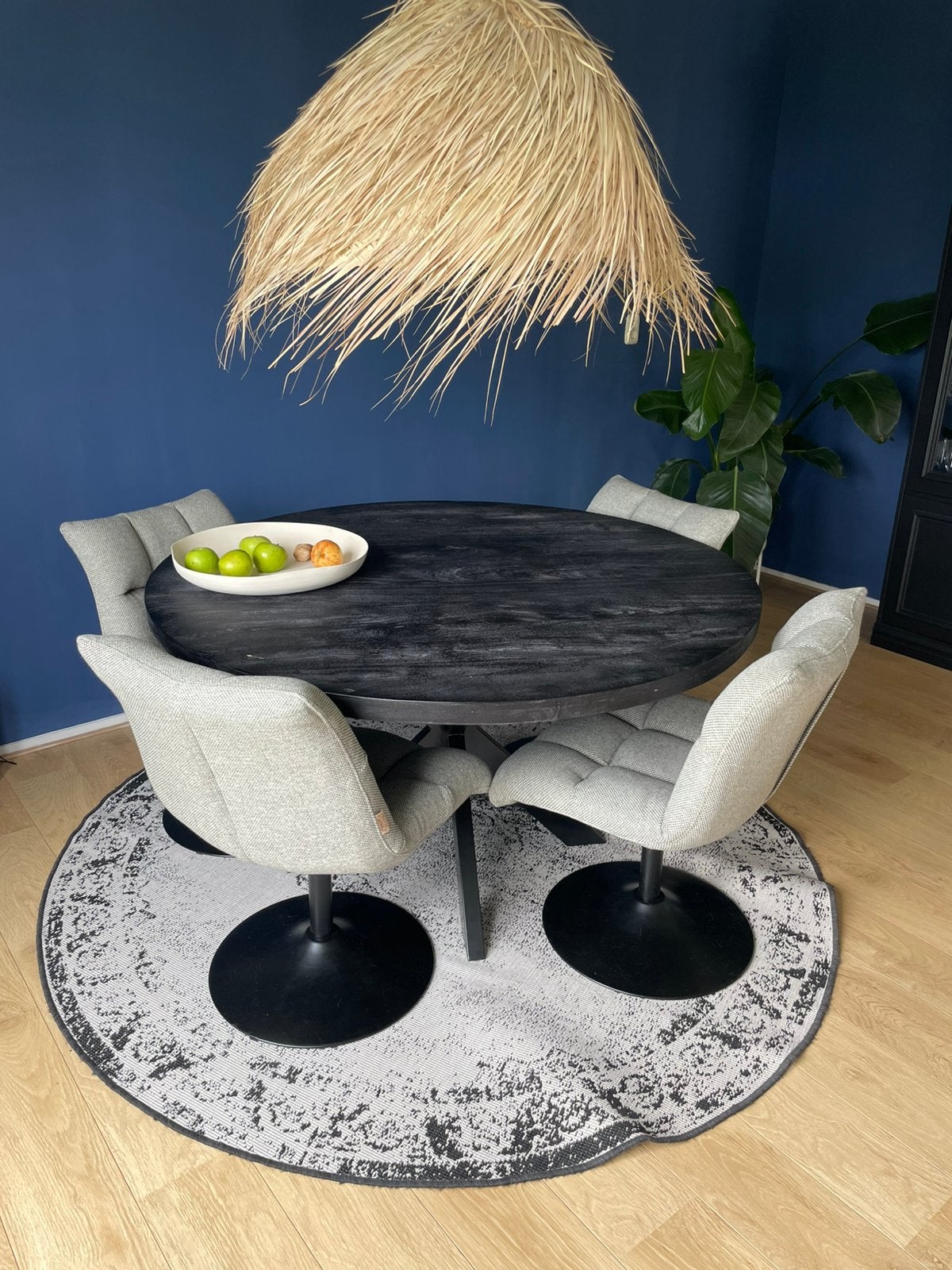 Tafel zwart 1.40 m, Ophalen, Gebruikt, Rond, Vijf personen of meer